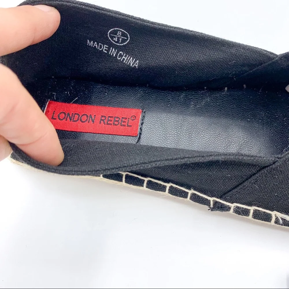 London Rebel for ASOS Black and Silver Espadrilles